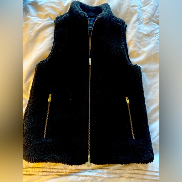 JCrew size xxs sherpa teddy vest wi the silk lining - Picture 1 of 3
